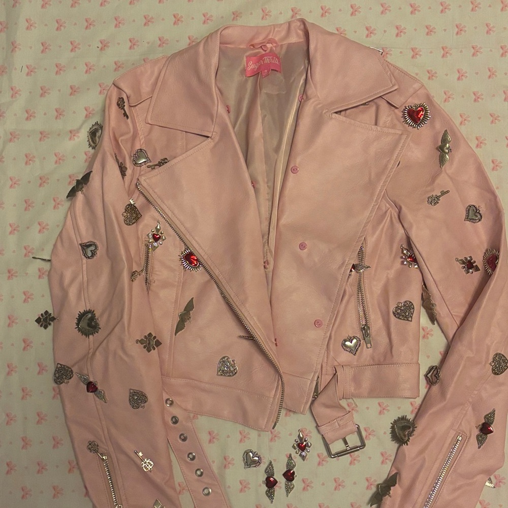 Sugar Thrillz Blush Pink Jacket with embellishment